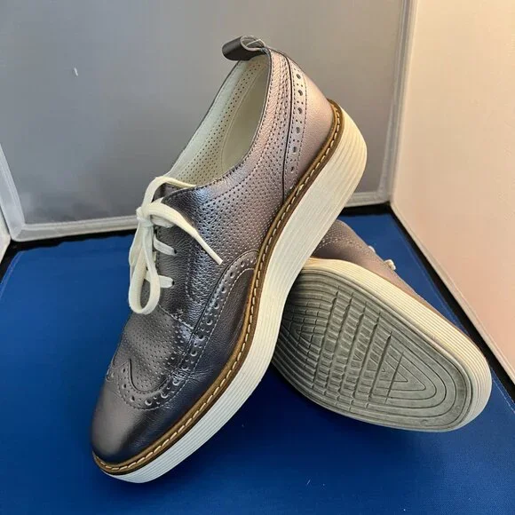 Cole Haan Metallic Oxford Shoes Size 7.5 - Picture 2 of 4